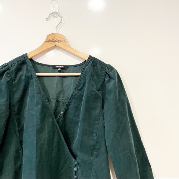 Madewell Corduroy Kinston Side-Button Wrap Top - Picture 5 of 14